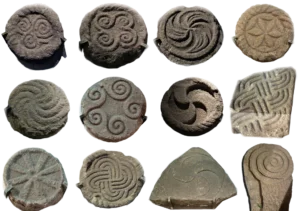 Gravats celtes amb la trisquela trobats a Galícia. Imatge: Froaringus CC BY-SA